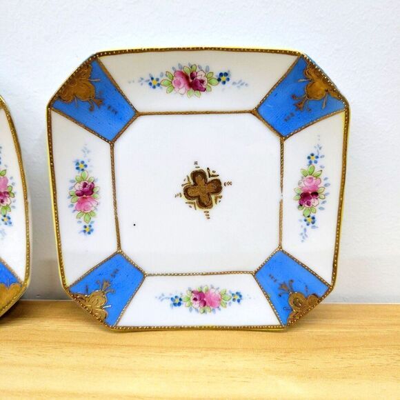 Vintage Rosenthal Ornate Square Floral Plates.Pair - Picture 3 of 12